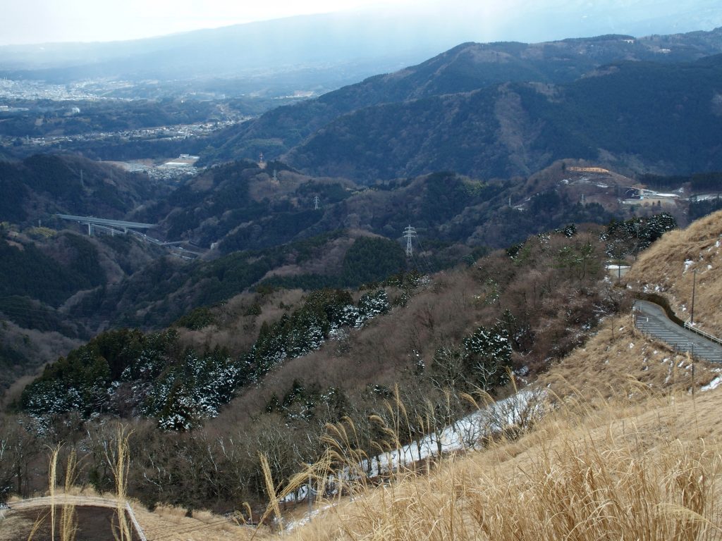 山北町市街地を見下ろす