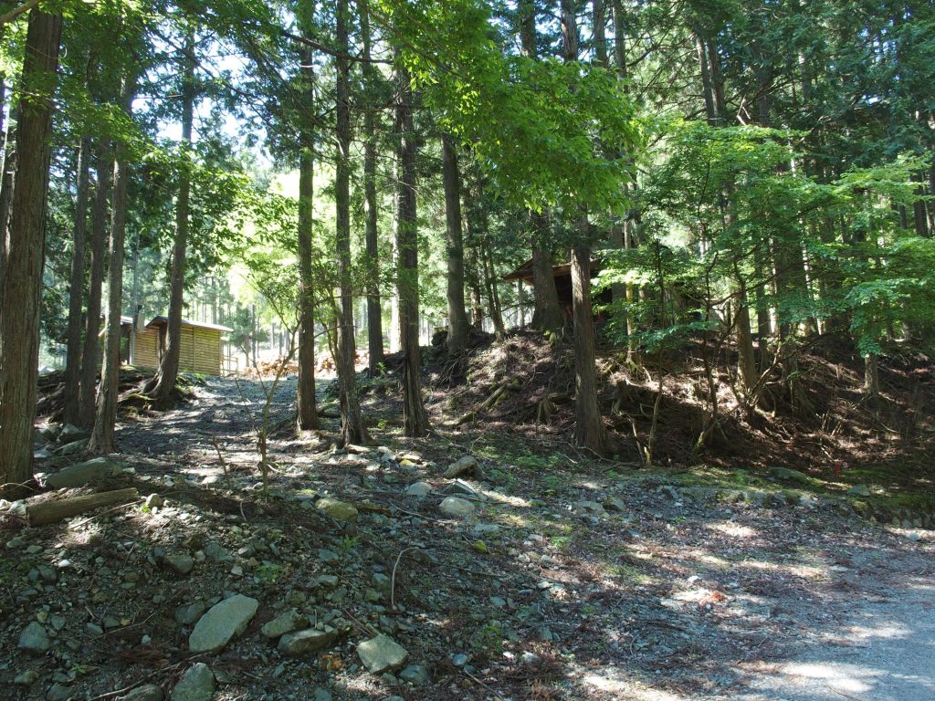 小屋のあるあたりから作業道に取り付く