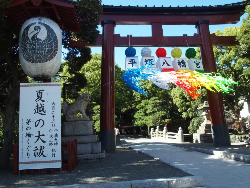 鳥居には七夕飾り