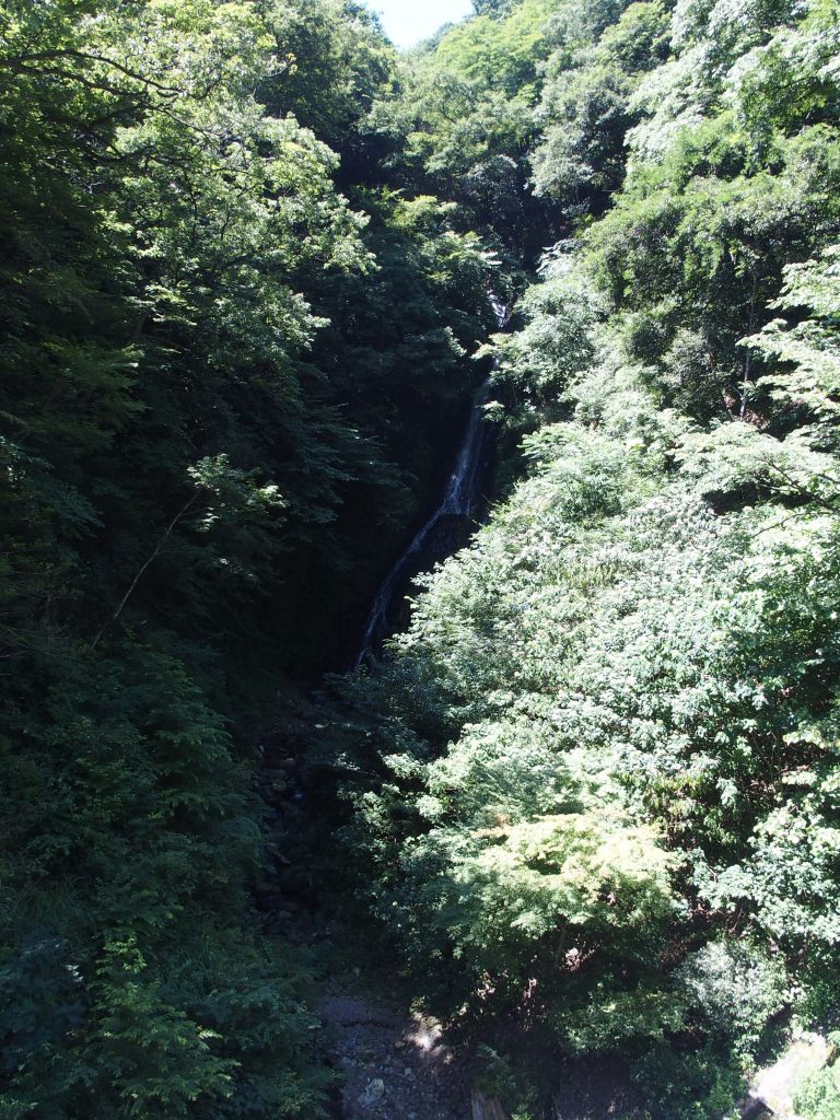 新石小屋橋から見た大沢の滝