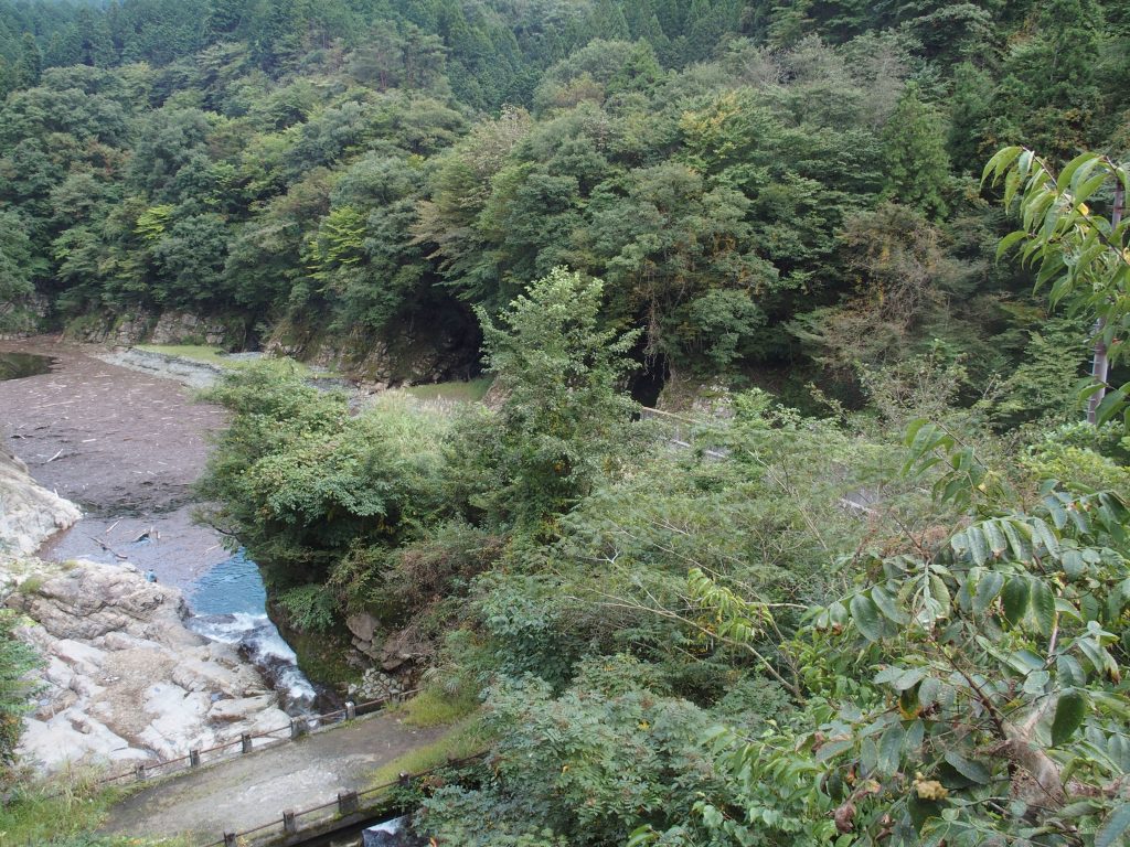 放水口が流れ込む早戸川