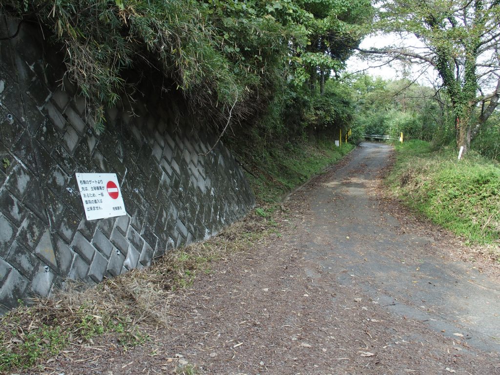 対岸の道路は通行止め