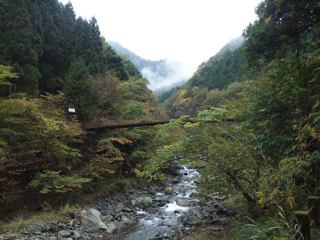 本谷川に架かるつり橋