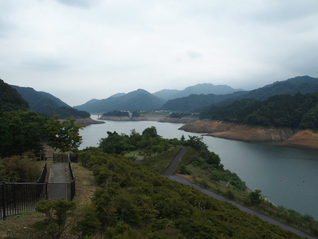 湖岸の斜面が丸見え